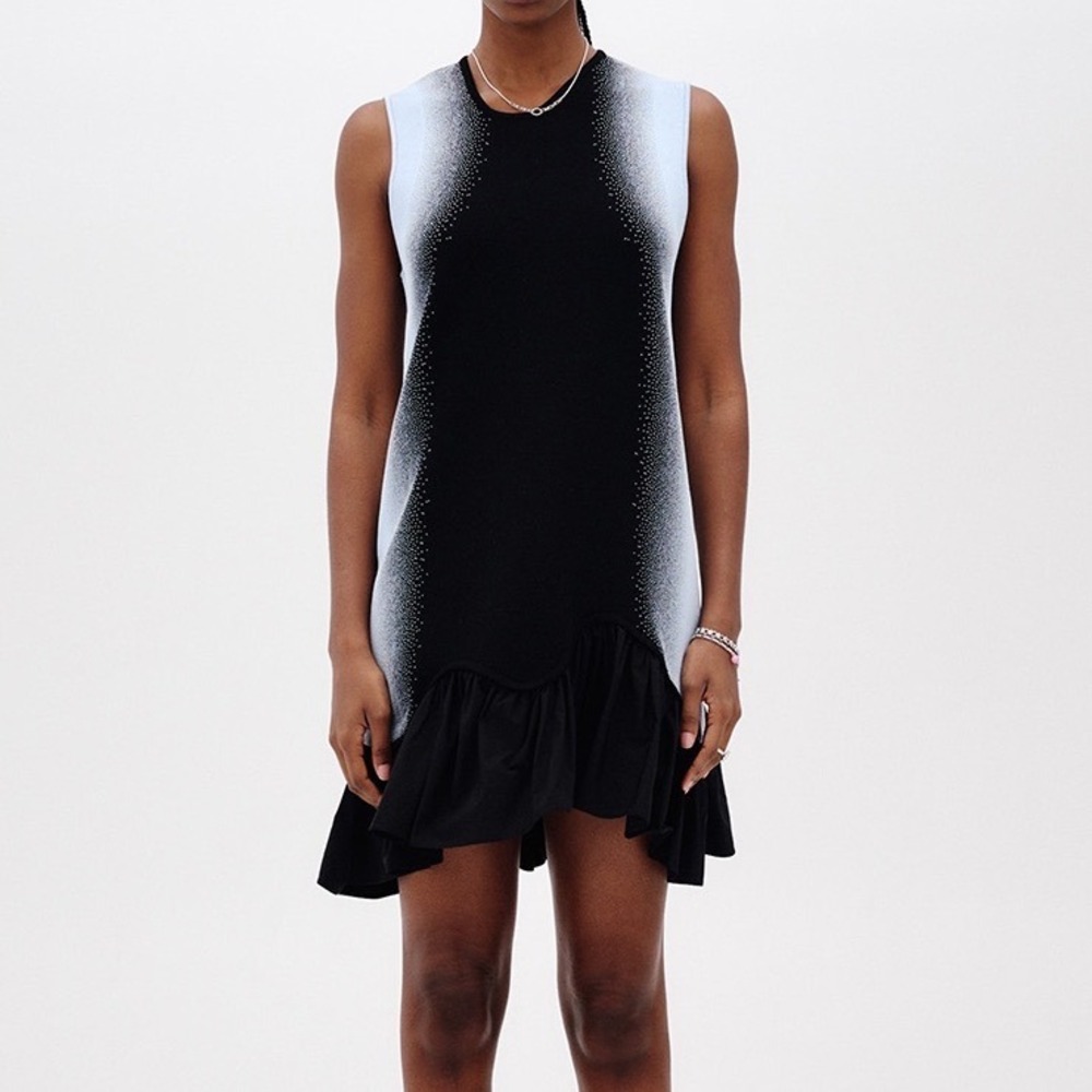 PH5 Mochi mixed media Knitted Ombre Sleeveless Mini Dress Ruffle Hem XS